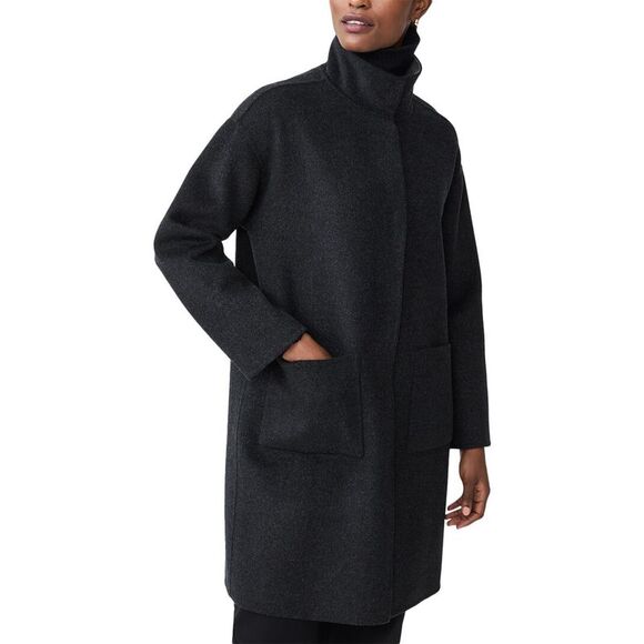 J.Mclaughlin WomensLyons Wool-Blend Coat Grey